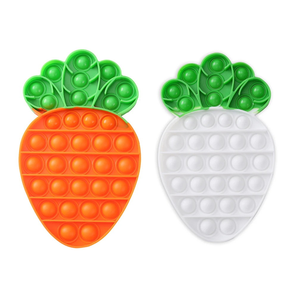 Cartoon Carrot Push Bubble Fidget Toy Squeezing Anti Stress Relaxing Silicone Reusable Squeeze Toys Reliever | Игрушки и хобби