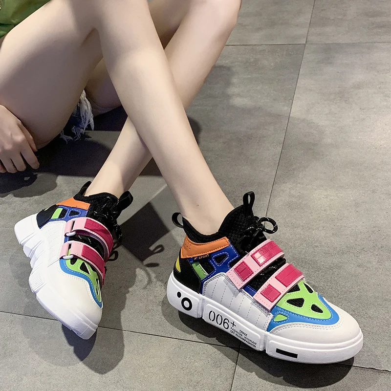 hip hop women vulcanized shoes korean trend style ladies platform sneakers mixed colors designer female moccasins lady leisure (26)
