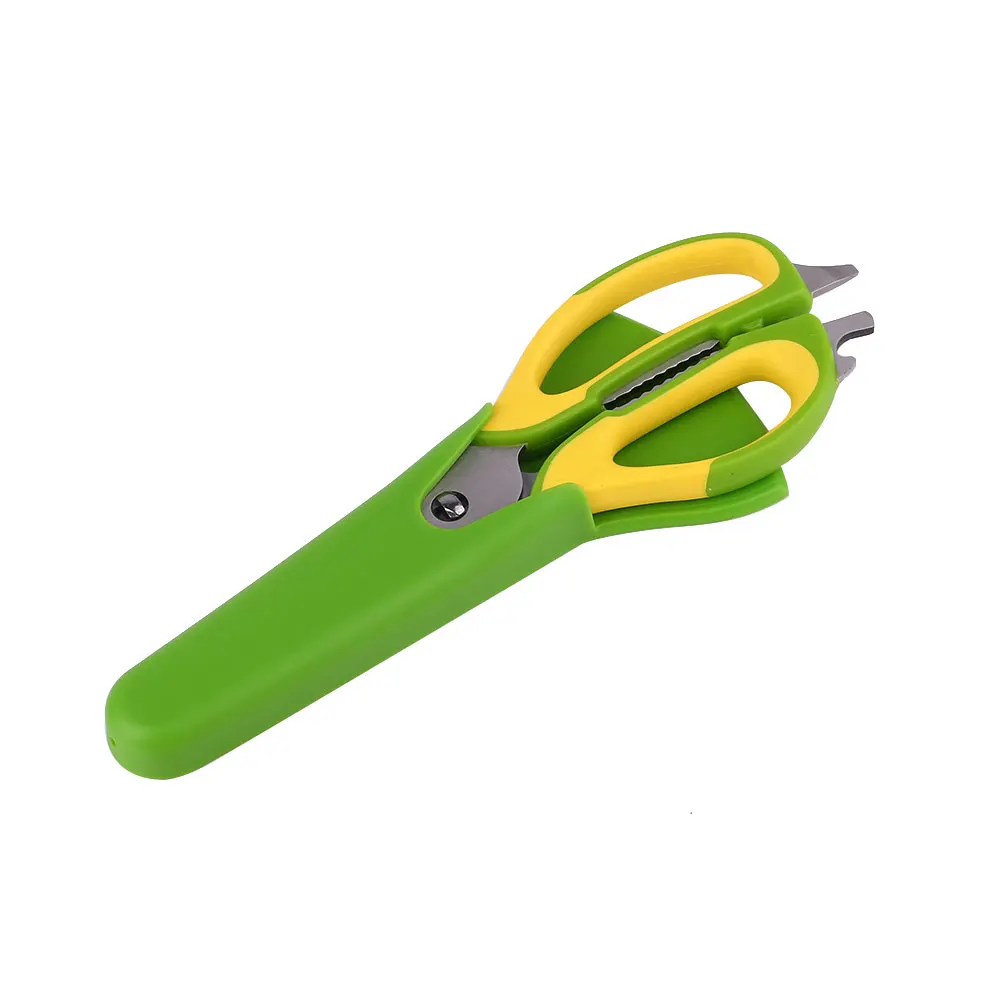 yellow green Многофункциональные магнитные ножницы орех Шеллер орех крекер Инструменты Прочный - Цвет: yellow green