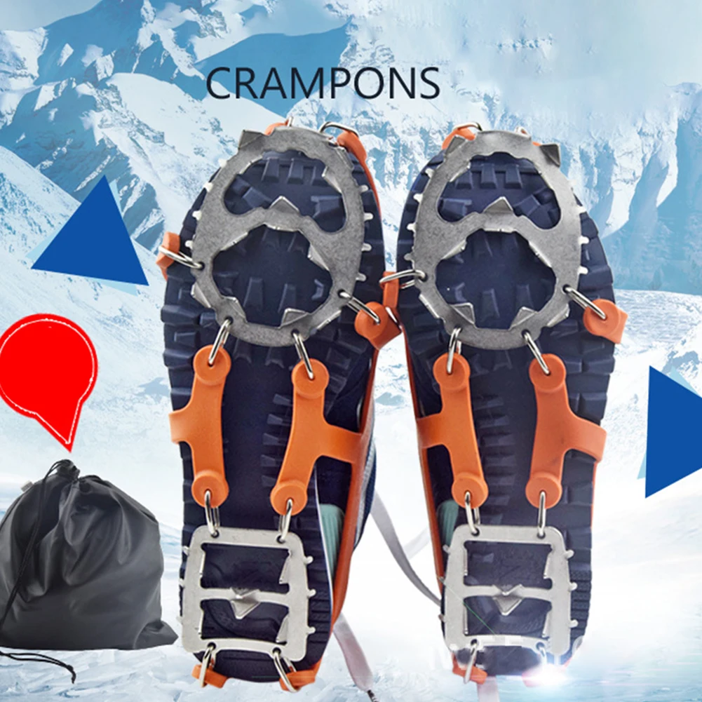 Скалолазание 18 зубов ледяной Захват Бутсы обуви шипы спортивные Crampon стальная