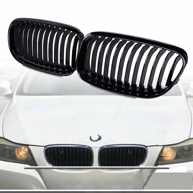 Автомобиль ABS черный глянец выпечки лака капот почек решетка гриль для BMW 3 серии E90 E91 2009 2010 2011 Замена