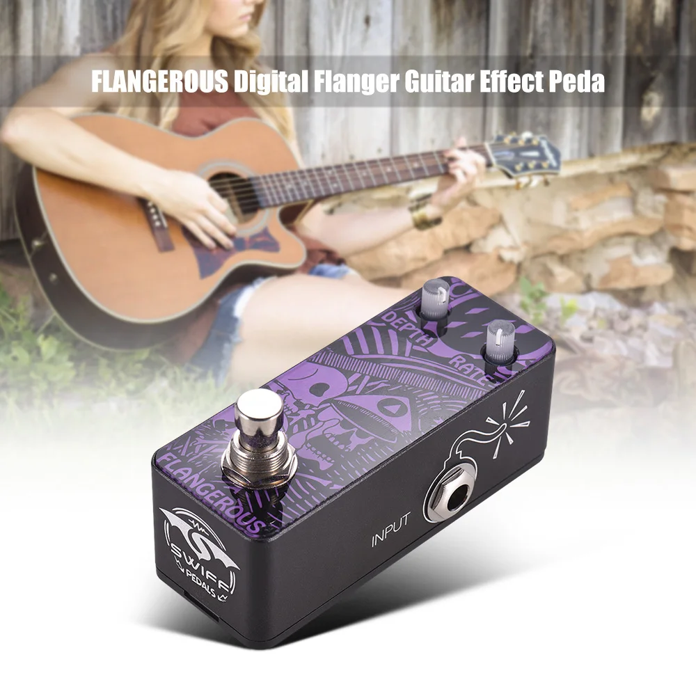 SWIFF DP02 Фланцевая гитарная педаль цифровой Flanger гитарный эффект педаль истинный обход металлический корпус аксессуары для гитары
