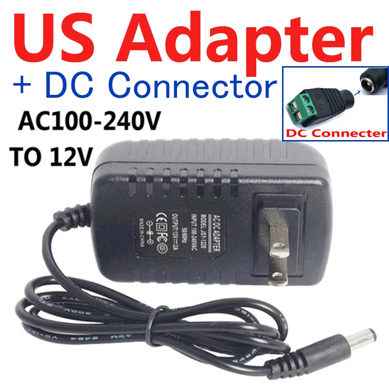 US Adapter 2A and DC Водонепроницаемая S 2835 smd rgb Светодиодная лента 12 в 10 м 5 м 3 м 2 м теплая белая лента adpter Адресуемая Светодиодная лента световой замены 5050 5630 120 - Испускаемый цвет: US Adapter 2A and DC