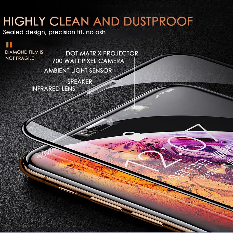 300D полное покрытие закаленное защитное стекло для iphone X XR XS Max 11 Pro 9H Защитная пленка для экрана на iphone 11 Pro Max жесткое стекло