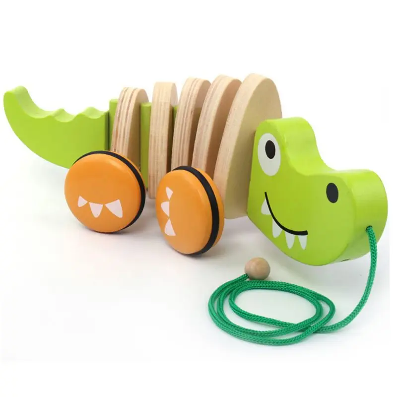 Детские игрушки с мультипликационным щенком, Детские деревянные игрушки с крокодильчиком, твист игрушка A5YC - Цвет: crocodile