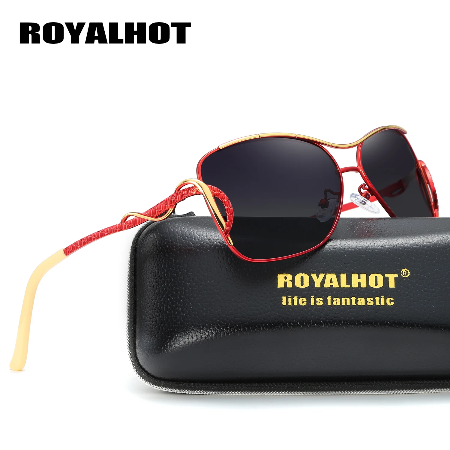 RoyalHot, поляризационные, Овальные, алой, кривая оправа, солнцезащитные очки для женщин, негабаритные, для вождения, солнцезащитные очки, оттенки, Oculos masculino, мужские, 60013