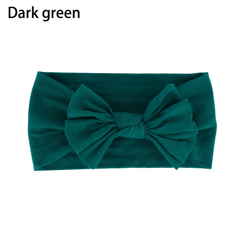 Dark green Новинка; милые детские носочки с бантом и повязка на голову для малышей детей резинка для волос аксессуары для волос Haarband ободки для девочек - Цвет: Dark green