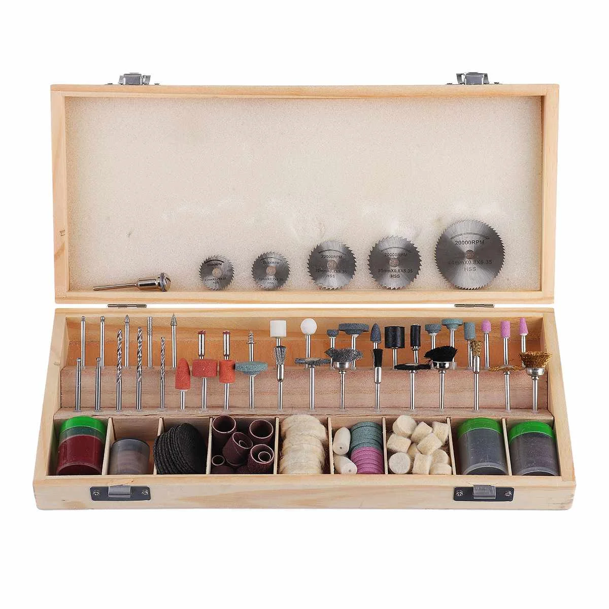 

242 Pcs Mini Rotary Tool Bit Kit Grinding Polishing Cutting Sanding Grinder Tools Electric Drill Accessory Set Wooden Boxes Kit