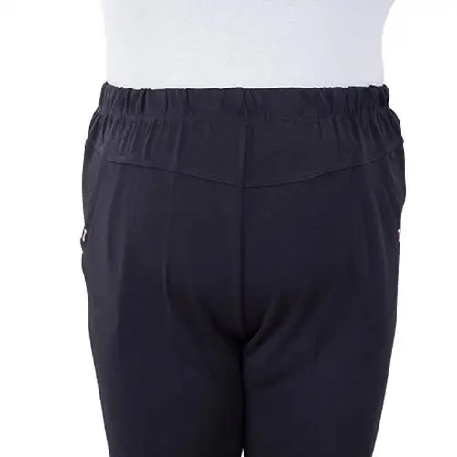 Капри, женские штаны,, большие размеры, 2XL-7XL, женская одежда среднего возраста, высокая талия, черные брюки, Офисная Женская одежда, винтажные штаны J490