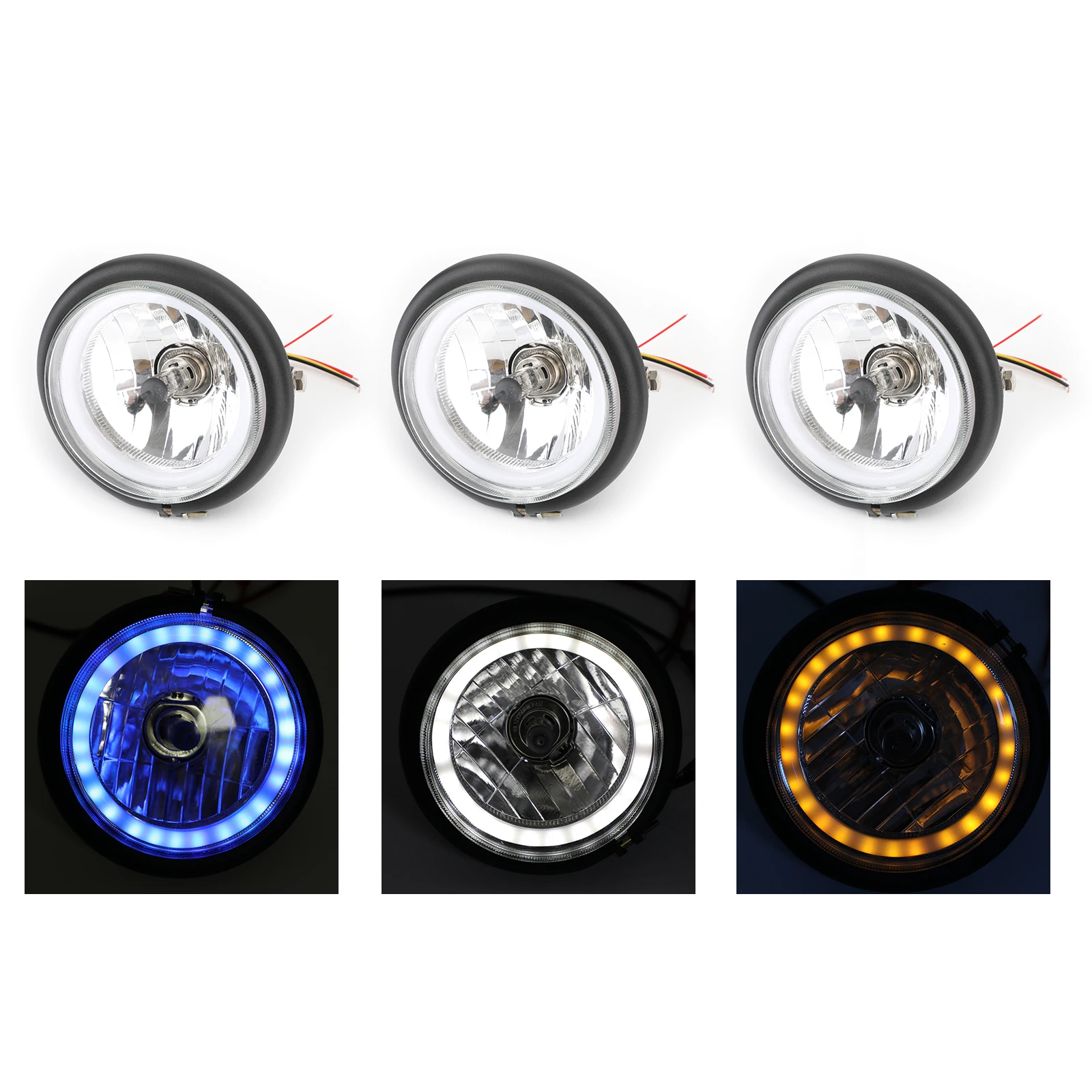 

Artudatech Universal Motorcycle 6.3" Round H4 12V Headlight Retro Vintage 12V-80V For Cafe Racer Custom Bobber