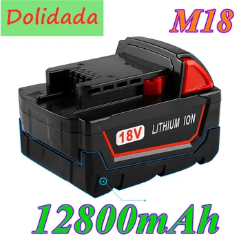 

Original 18V 12800mAh Li-ion Tool Battery for Milwaukee M18 48-11-1815 48-11-1850 2646-20 2642-21CT Repalcement M18 Battery