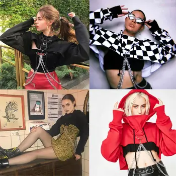 

2019 New Fashion Top Women Hoodie Sexy Girls Long Sleeve Gothic Punk Crop Top Hooded Sweatshirt Pullover Jumper Crop Hoodies