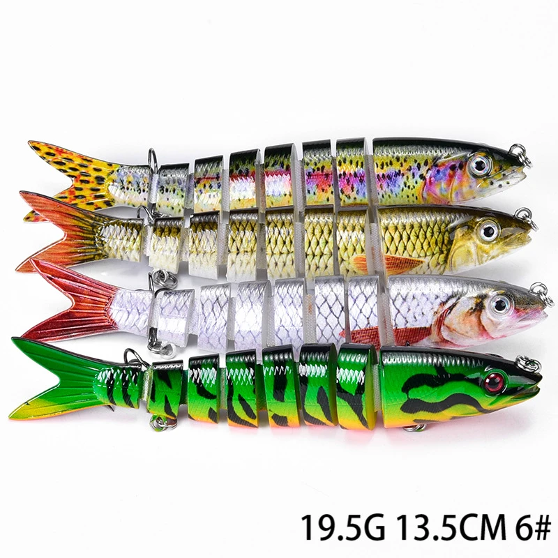 

4PCS 13.5cm19.5g Sinking Wobblers Fishing Lures Jointed Crankbait Swimbait 8 Segment Hard Artificial Bait For Fishing TackleLure