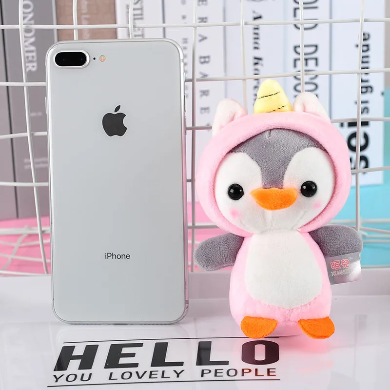 Korean Fashion Morph Penguins Plush Keychain Toys Sharks Frogs Unicorn Bees Penguin Peluche Dolls Key Bag Pendants 10pcs 12cm (14)