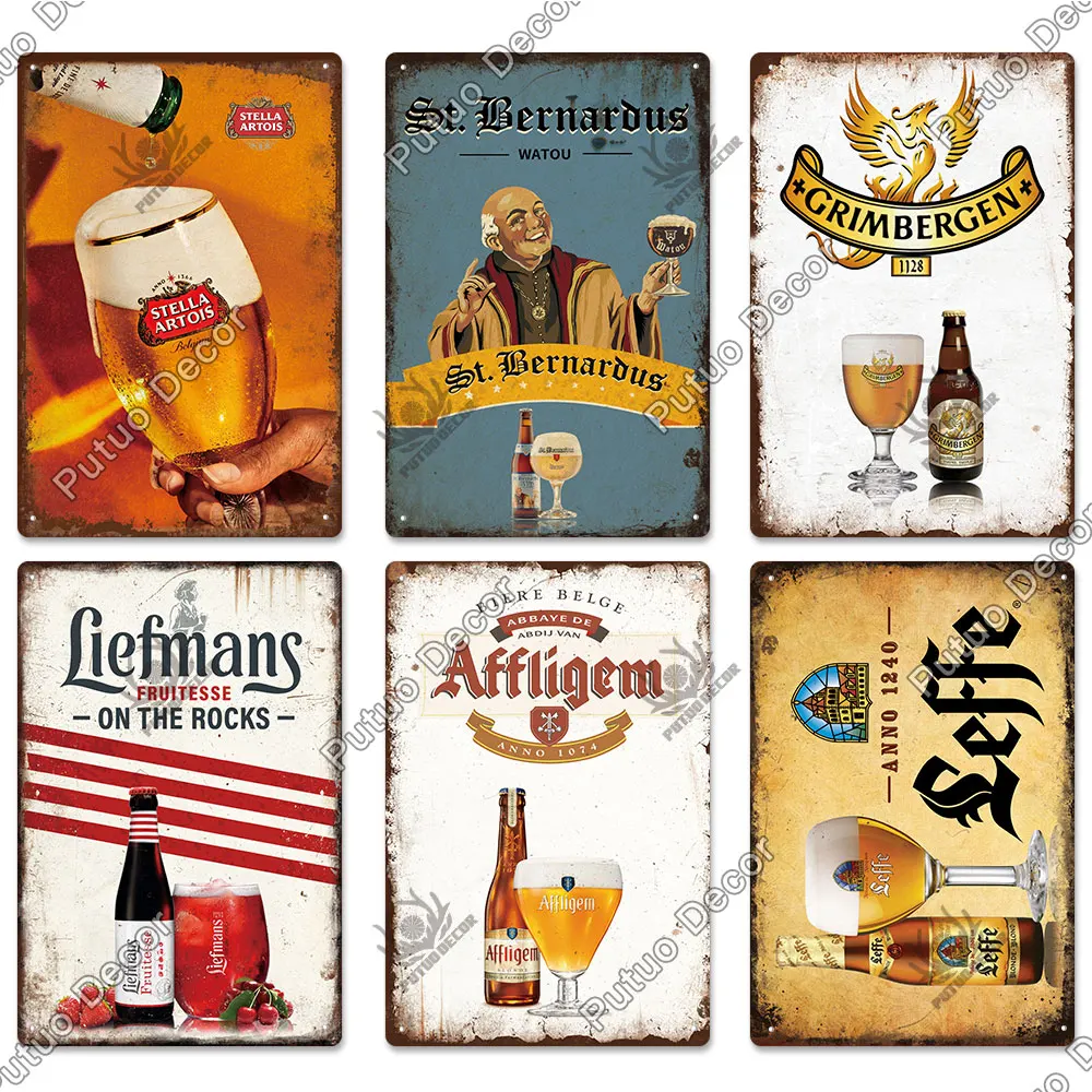 Putuo Decor Beer Brand Plaque Vintage Tin Sign Metal Sign Decorative Plaque Wall Decor Pub Kitchen Bar Man Cave Club Decoration metal wall art,metal wall signs,metal signs