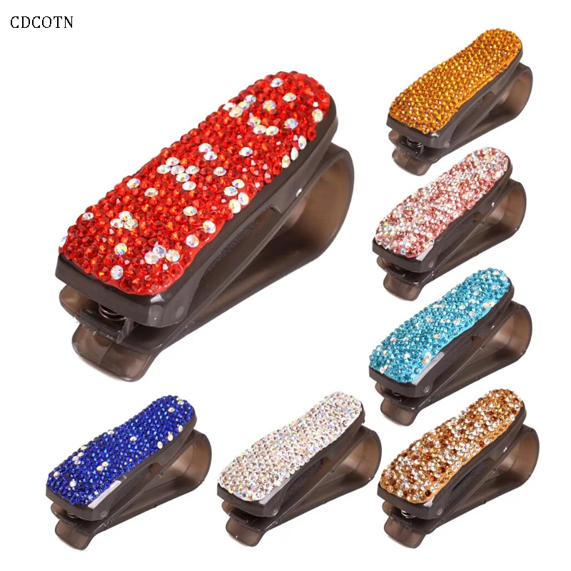 

Car Glasses Clip Creative Diamond-studded Bill Clip Sunglasses Clip Multi-function Card Holder Bracket Car Interior Decoration