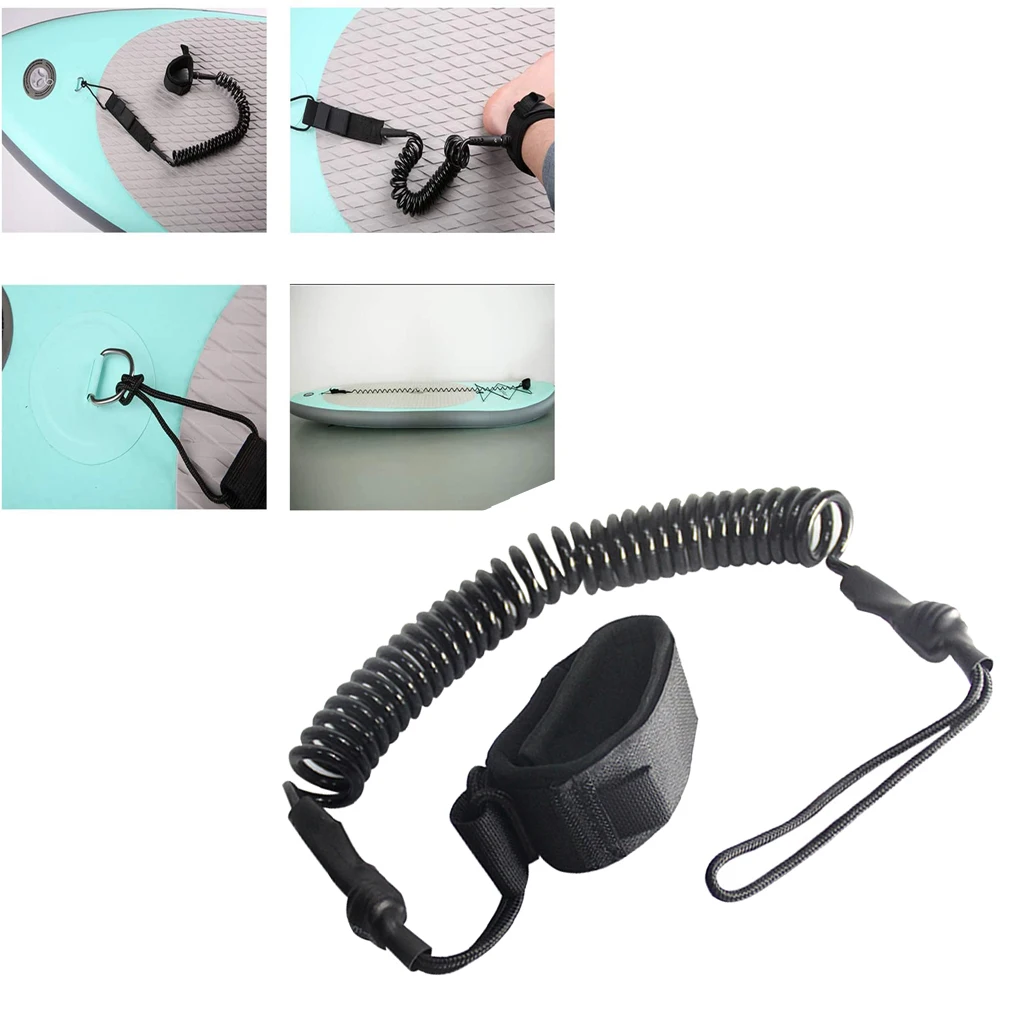 10ft Surfboard Leash Surf Leg Rope Stand Up Paddle Board SUPs Ankle Strap Coiled TPU Safety Cord Surfing Accessory