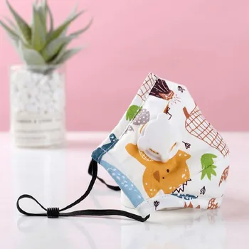 

Children's mask pure cotton children students can wash with a breathing valve boys and girls baby summer breathable dust and dro
