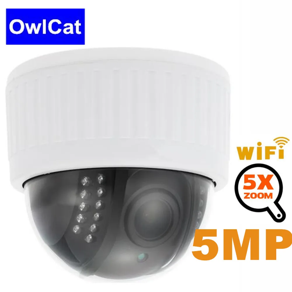 Крытый HD 1080 P Беспроводной Вращающийся Купол IP Камера Wi-Fi 5X зум 2,7-13,5 мм аудио Микрофон ИК ночь слот для карты SD Onvif P2P