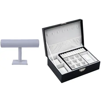 

Bracelet Jewelry White Display Rack Stand Holder 10X6 inch HOT & Leather Storage Box Portable Multilayer Jewelry Box