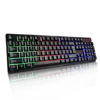 

Wired Gaming Keyboard Colorful LED Backlit USB 19 Key Anti-ghosting Waterproof Game Key Board For Mac With 1.5M Cable