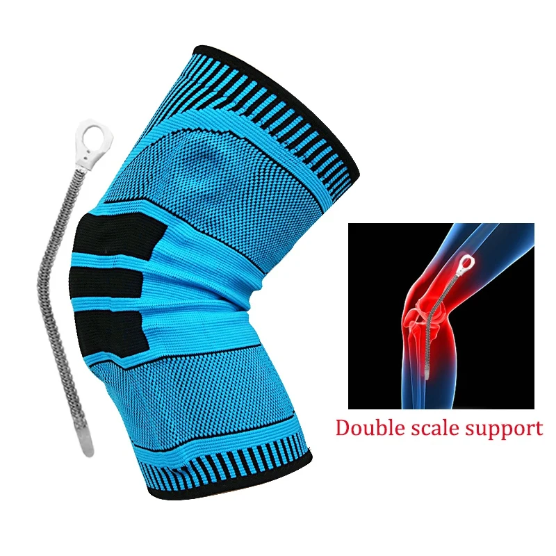 

3D Knee Support Patella Knee Protector Brace Silicone Spring Knee Pad Volleyball Basketball Sports Knitted Protector L3209