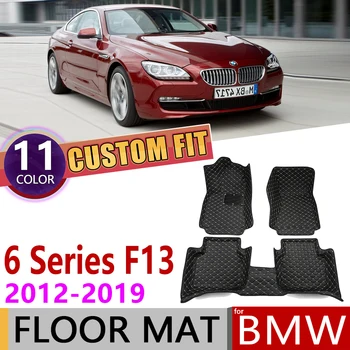 

Custom Leather Car Floor Mats for BMW 6 Series Coupe F13 2-door 2012~2019 5 Seats Foot Pad Carpet Accessories 2013 2014 2015