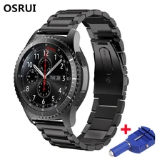 Ремешок из нержавеющей стали для samsung gear S3 Frontier Galaxy Watch 46 мм 42 мм Классический 22 мм ремешок для часов браслет ремень amazfit bip ремень