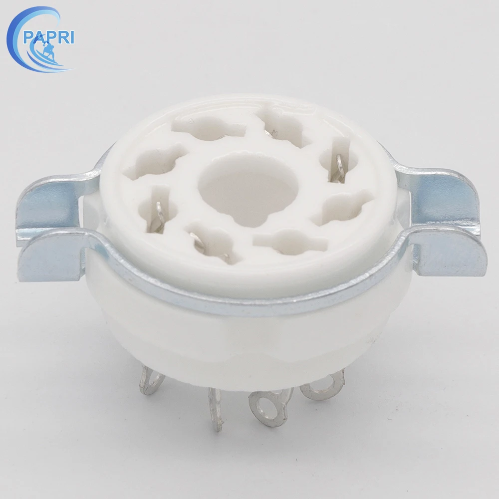 10pcs Ceramic 8pin Tube Socket K8a Gzc81 Gold Silverplated Seat Tube