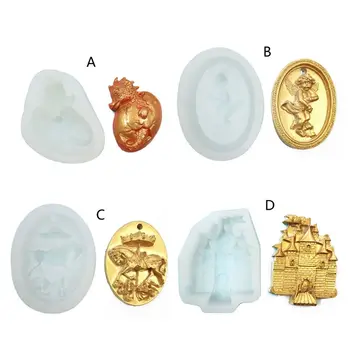 

DIY Dinosaur Fondant Mold Angel Baby House Horse Pendant Silicone Resin Mold