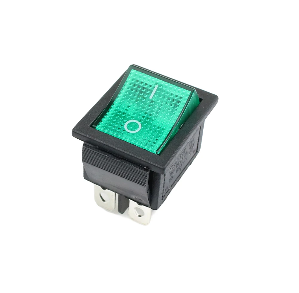 Interruptor basculante de enclavamiento de 5 piezas, interruptor de  encendido e/O de 4 pines con luz 16A 250VAC 20A 125VAC KCD4 - AliExpress