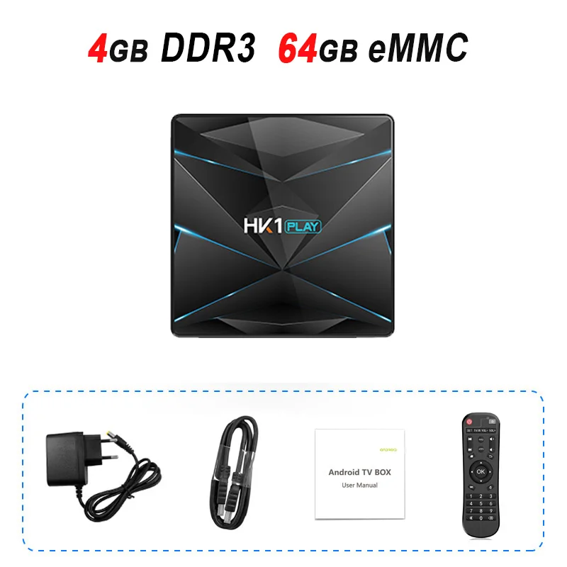 Android 9,0 tv Box HK1 Play Amlogic S905X2 Четырехъядерный 4 ГБ 32 ГБ 64 Гб 128 ГБ медиаплеер 4K HD телеприставка HK1play Smart tv box - Цвет: 4GB 64GB
