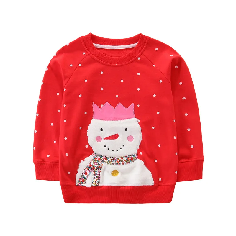 Новые осенние Рождественские свитера для мальчиков и девочек, одежда для девочек, толстовки с принтом из мультфильмов для нового года, топы для детей, верхняя одежда, рубашки