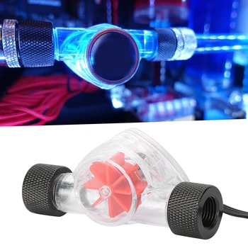 

Water Flow Indicator with RGB Colorable LED Lights for Synchronous Motherboard 12V 4-Pin Water Flow Sensor