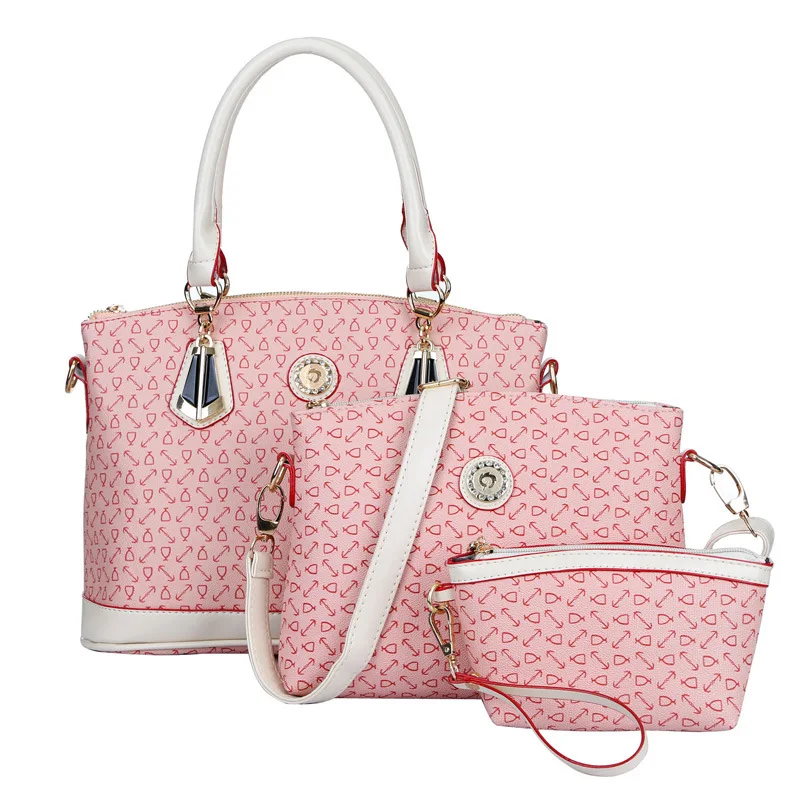 

2016 Spring And Summer New Style Bone Pattern Different Size Bags Three-piece Set Europe And America Fashion Shoulder Bag/ Hand