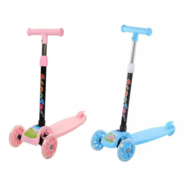 Children's Scooters Luminous Wheel Two Modes Outdoors Scooter For Kids Long Folded Four Rounds 5