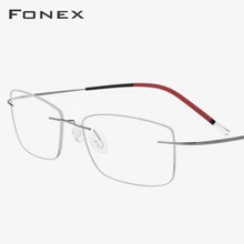 B титановая оправа для очков, женские оптические очки без оправы, мужские очки без оправы, ультралегкие очки без винтов для близорукости 9203