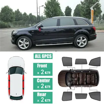 

Fit For Audi Q7 2006-2015 6PCs Windows Sunshade UV Ray Protector Mesh Block Privacy Visor