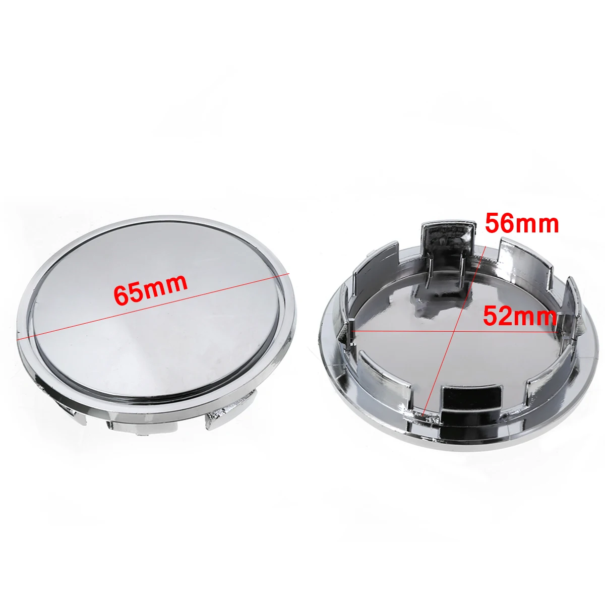 4pcs 65mm Silver Plastic Car Wheel Center Hub Cap Cover Accessories Moulding No Logo For Auto Suv