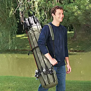 

Fishing Rod Gear Storage Bag Multi-function Bracket Bag Large Capacity Lightweight Waterproof Shoulder Fishing Bag Box Outdoor