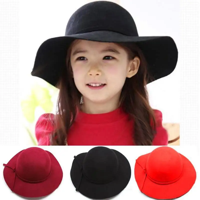 

Felt Hat Ladies Hat Travel Candy Color Hats Cap 52cm Wool Sun Hat