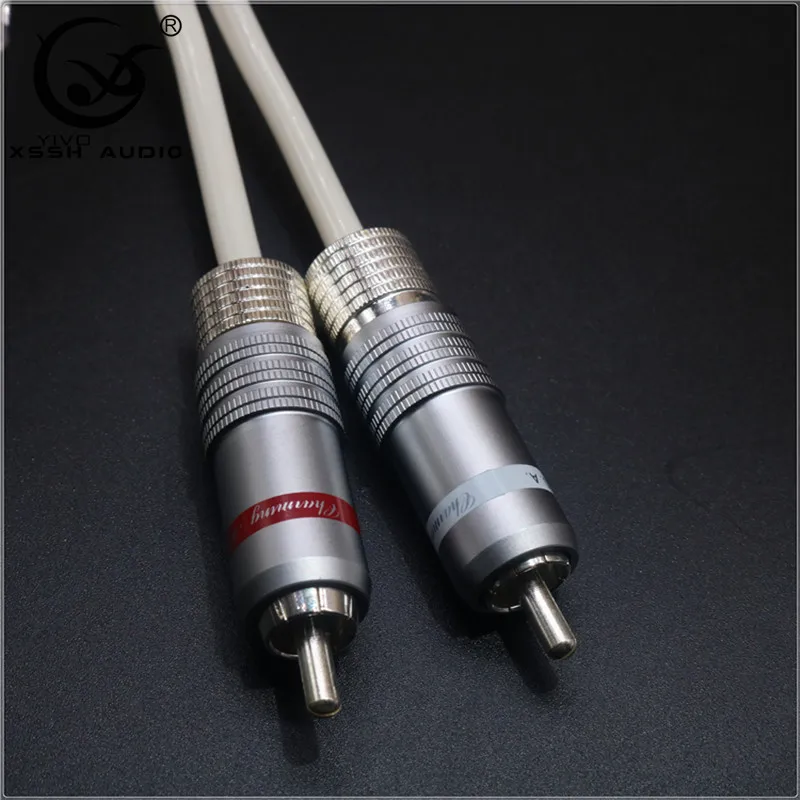 2 RCA to 3 5mm stereo plug Hi end HIFI OFC pure copper Teflon Headphone Earphone Extension Audio Wire Cord Aux Cable Cables