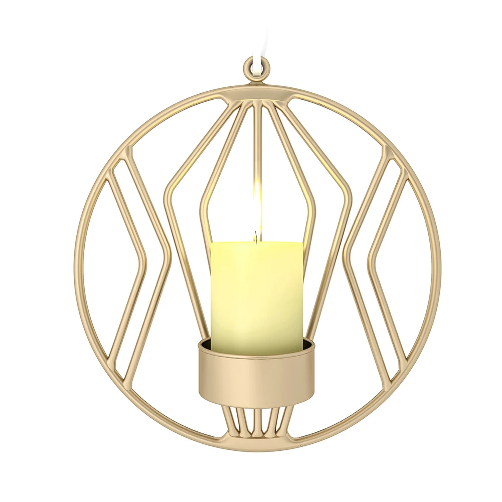 Современные 3D геометрические круглые украшения для свечи держатель подвесной чайный светильник железная романтическая полка домашний декоративный подсвечник