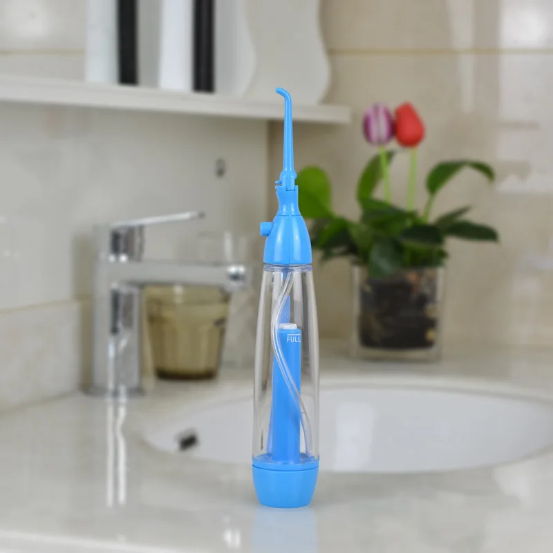 

Dental cleaner manual pneumatic portable dental reamer oral rinser tooth cleaner water flosser teeth cleaning water pick