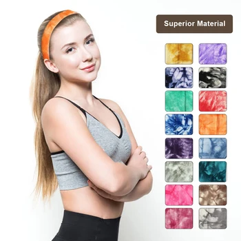 

Fashion Printed Yoga Elastic Hair Band Sport Headband Gym Anti-Slip Slim Hair Band For Fitness Antiperspirant Headband Turban