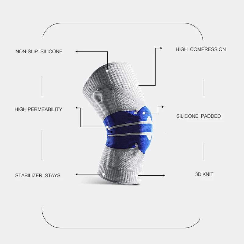 Spring Steel Stabilizer Stays Open-Patella Knee Brace Support Pad Protector for Stability Minor Patella Instability