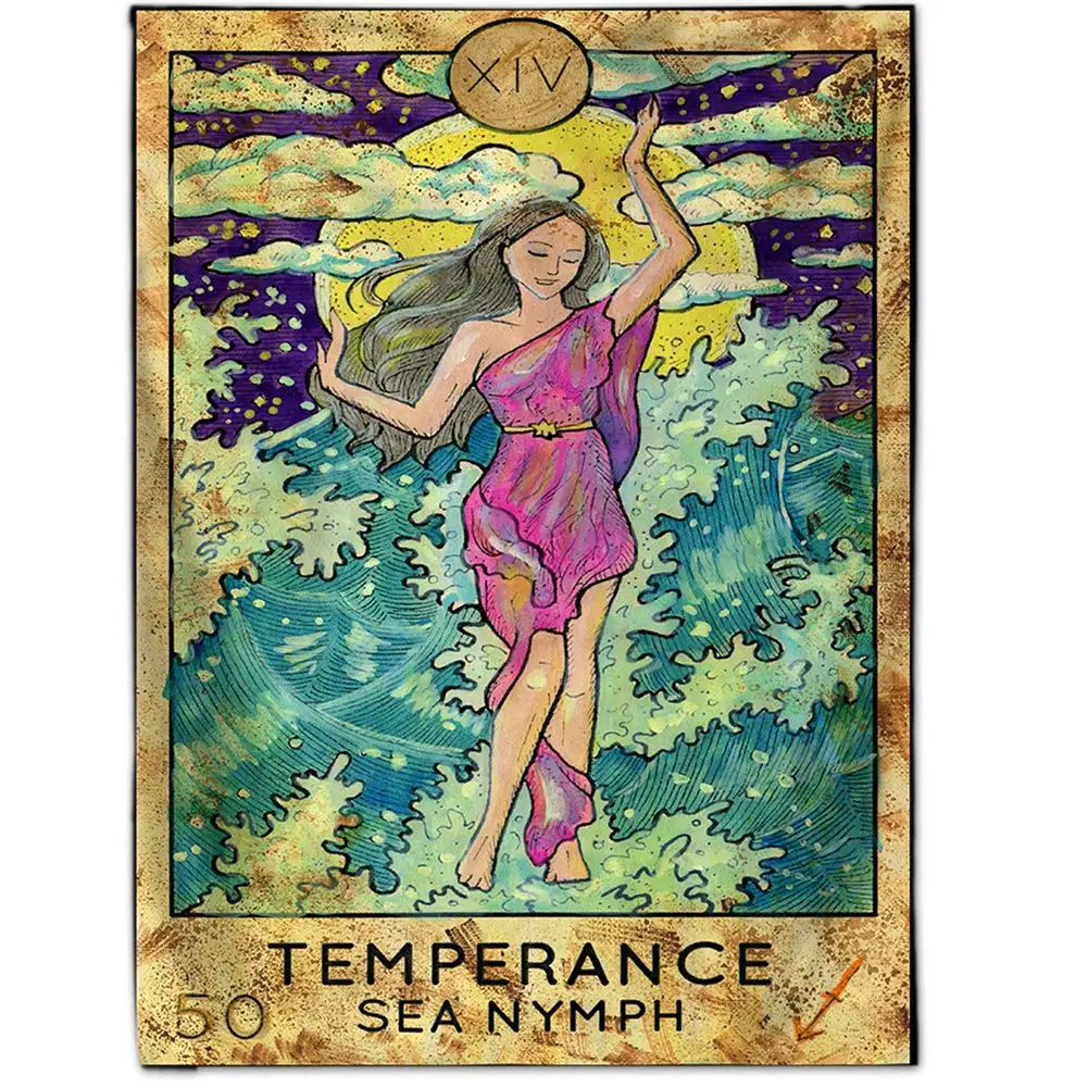 

The Moon Star Sun Colorful Card Tapestry Divination