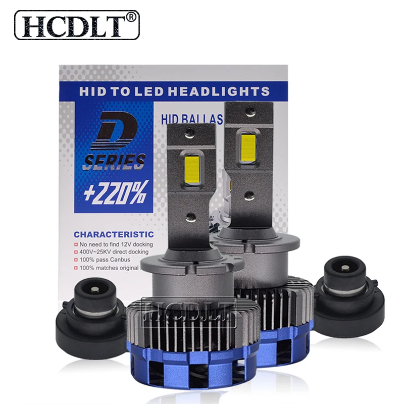 HCDLT 2 шт. D2S светодиодный фар автомобиля лампы 70W 17200LM 6000K белый D2R авто налобный