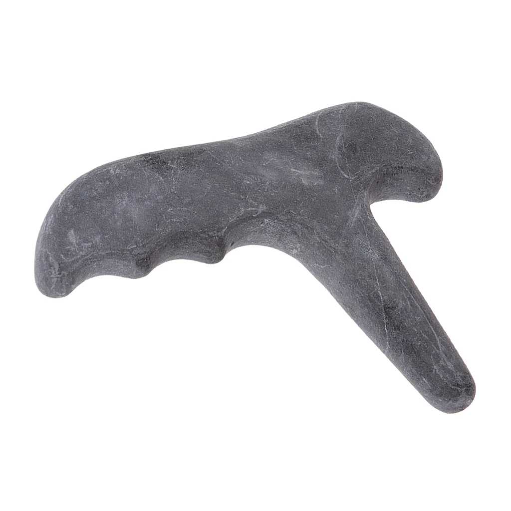 Black Natural Lava Stone Guasha Board Scraping Massage Scraper Tool T Shaped - Effectively on Neck, face, Hand, Back and Foot