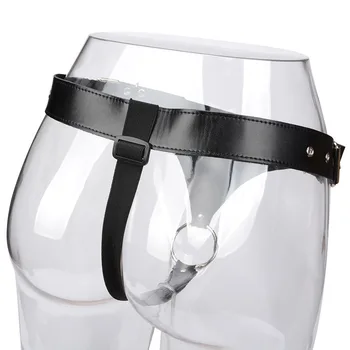 Leather Butt Plug Harness with Cock Ring Men Male Chastity Belt Device for Anal Plug Adult Sex Toys Open Crotch Panties Lingerie 4